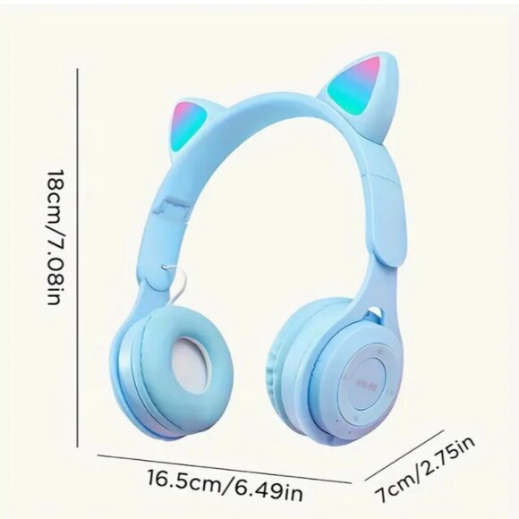 Cat Ear Lighted Wireless Headset Light Pink Rechargeable NWT - Picture 2 of 3